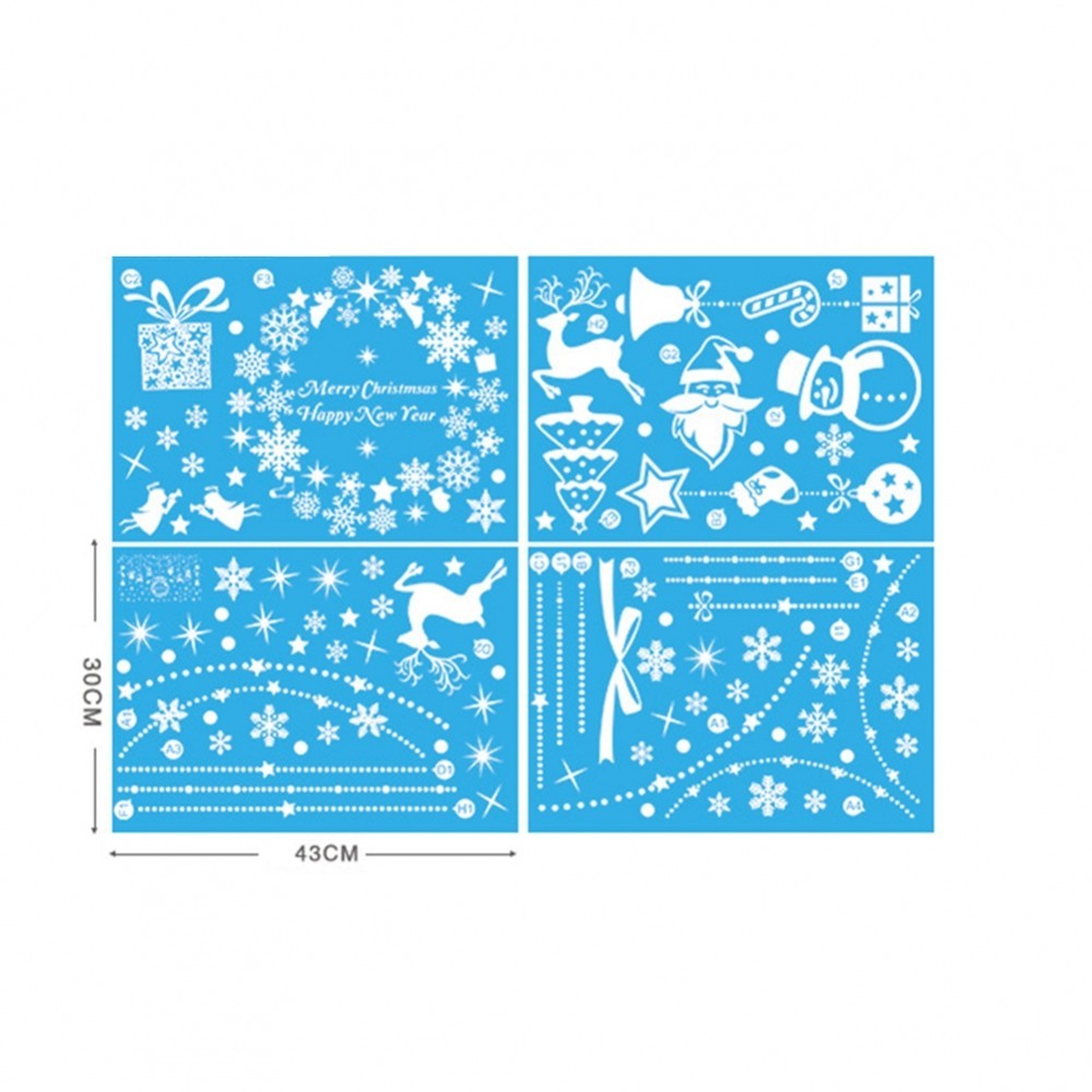 Unique Christmas Themed Window Decal Set of Four Featuring Fun ...