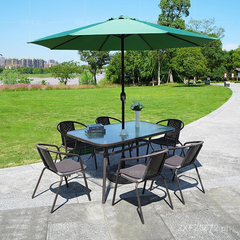Garden Table and Chair Set for Home Use, Three-Piece Small Combination ...