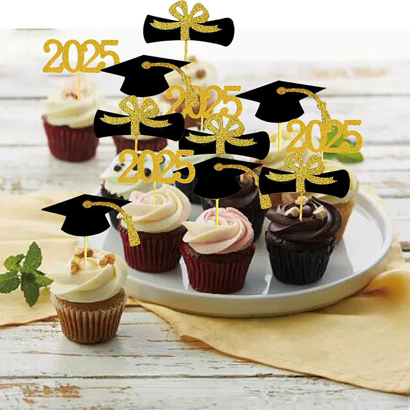 GUYU 2025 Graduation Cupcake Toppers, 24PCS Food/Appetizer Picks For ...