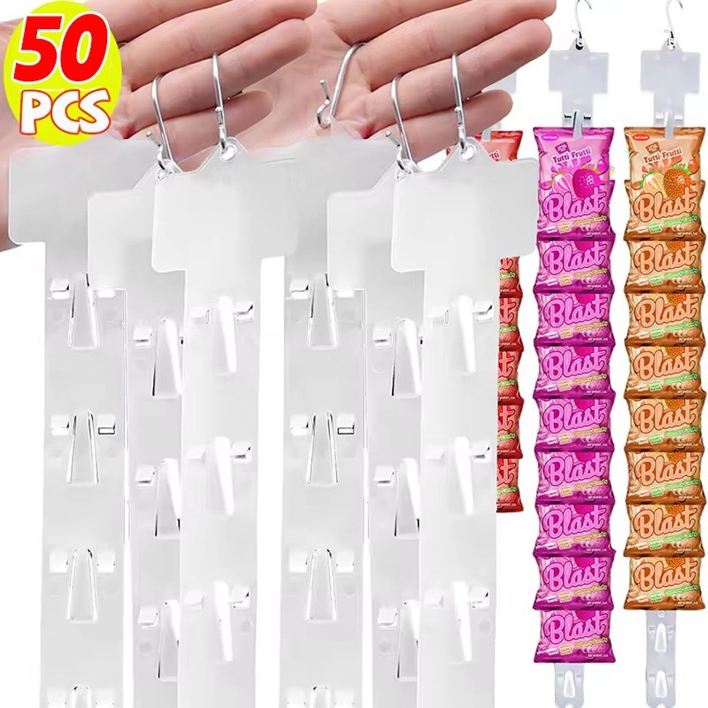 10/20/50Pcs Plastic Snack Hanging Strips / Supermarket Food Display ...