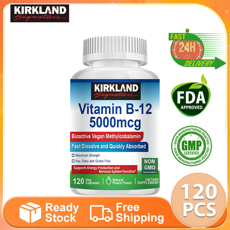 KIRKLAND Vitamin B12 5000 Mcg Boosts Energy & Vitality Maintain Brain ...