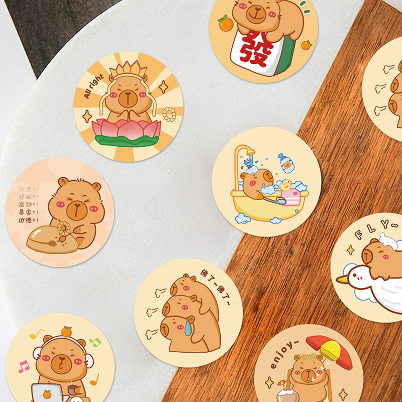 GMARTY 500pcs/Roll Cute Capybara Sticker Labels Sealing Sticker ...