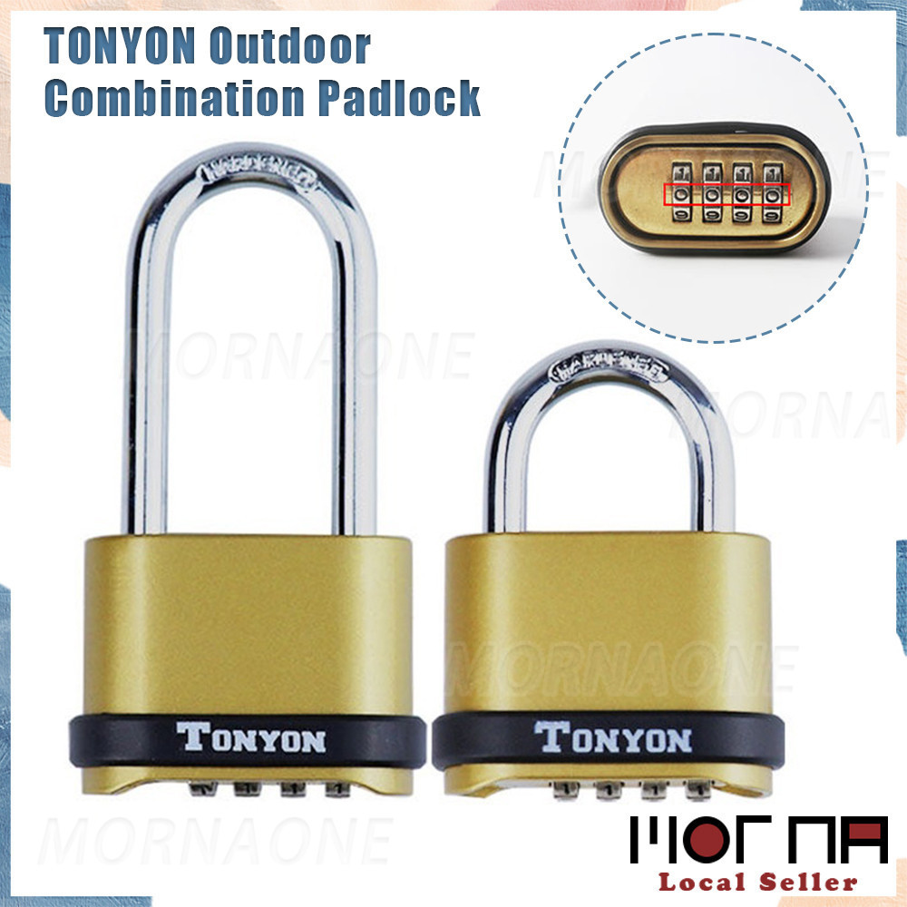 TONYON 4-Digit Combination Padlock Waterproof Number Password Padlock ...