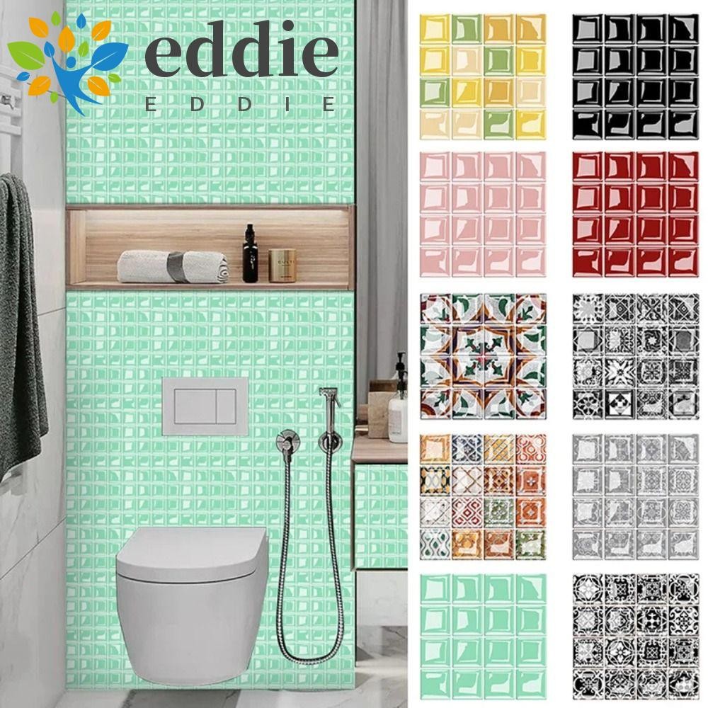26EDIE 10Pcs Mosaic Tiles Wall Sticker, 10x10CM 3D Mosaic Crystal Tile ...