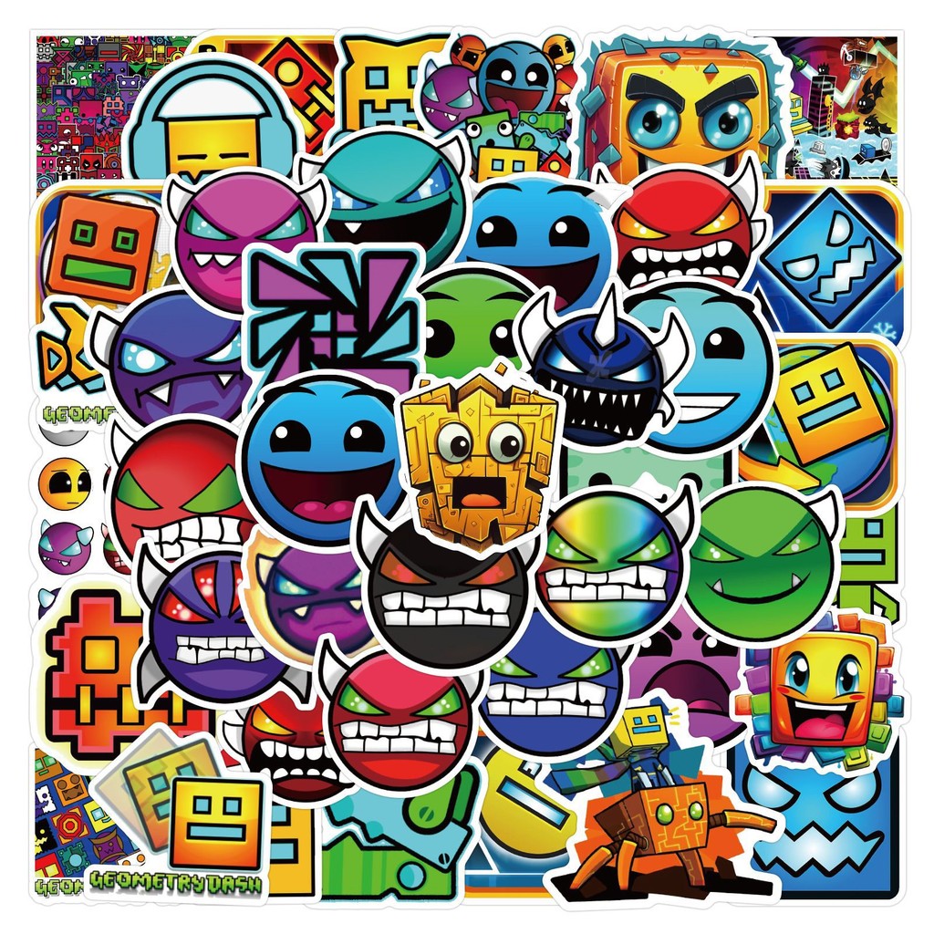 50PCS Hot Game Geometry Dash Graffiti Stickers For Luggage Phone Case ...