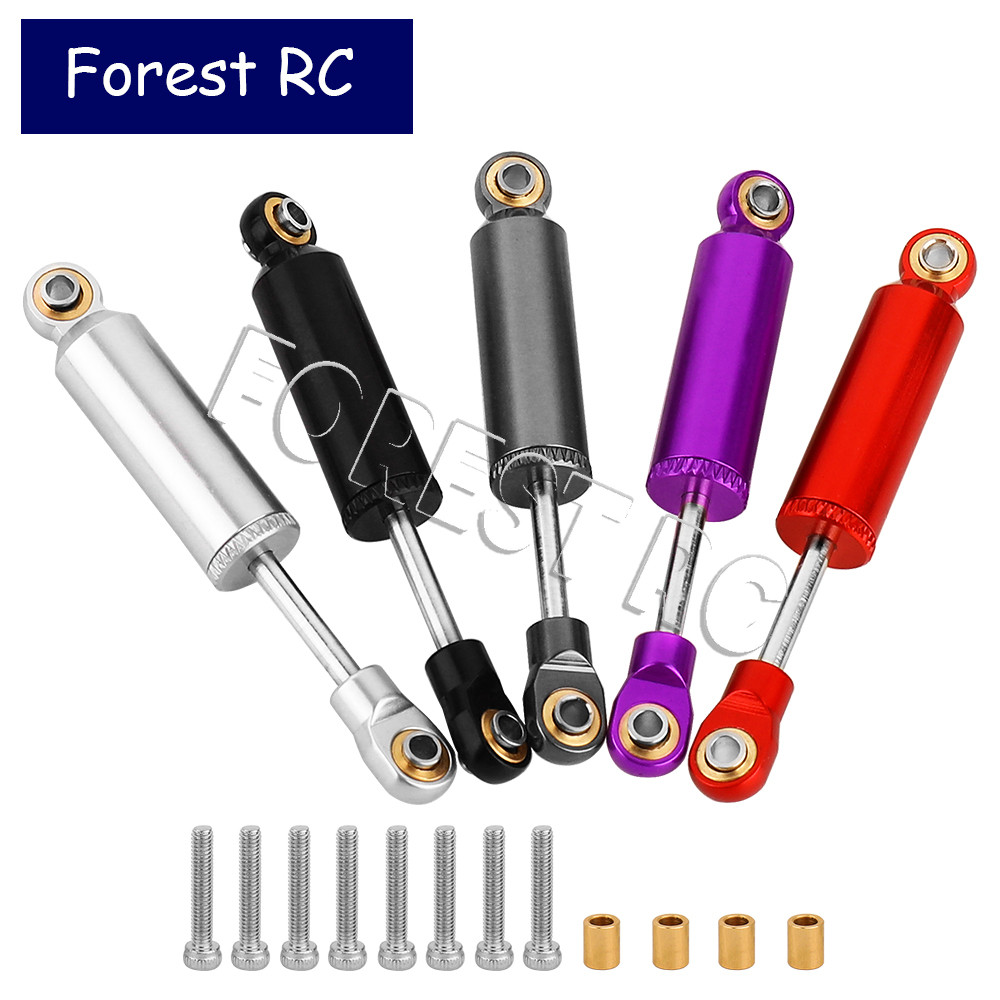 4PCS 53mm/59mm/66mm Aluminum Shocks Absorbers Oil Long Threaded Damper For 1 18 Rc Crawler Trx4m Trx 4m Bronco Defender K10 Upgrade Parts Red 2