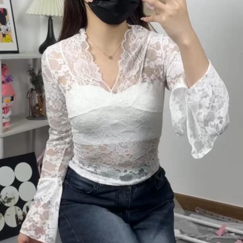 062019 The Sexy V neck Lace Inner Top Is Full of Pure and Alluring ...