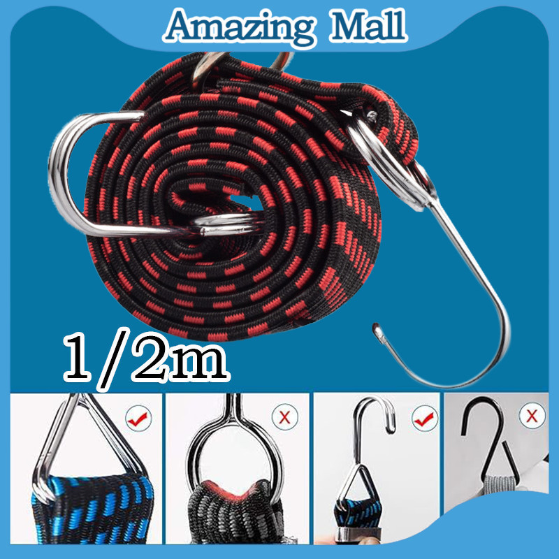 1m/2mx3cm Baggage Binding Cord Adjustable Elastic Luggage Rope With ...