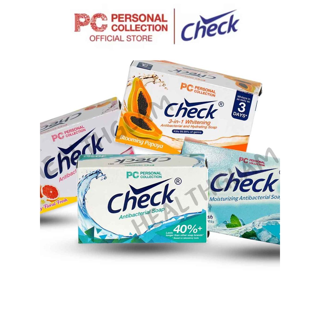 CHECK ANTIBACTERIAL AND WHITENING SOAP 130G | Shopee Philippines