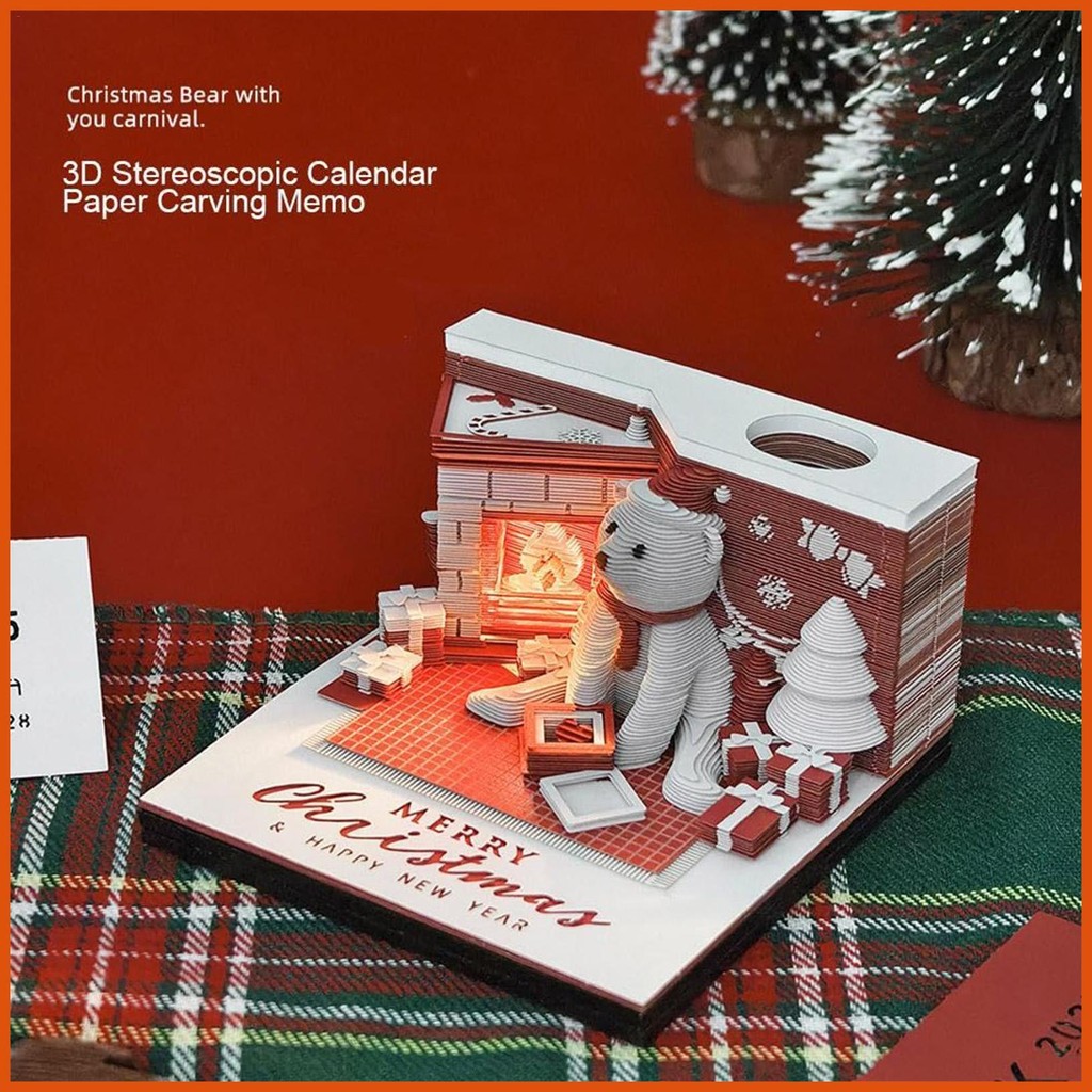 3D Art Calendar 2025 Desk Calendar Tear Away Calendar Paper Carving Art ...