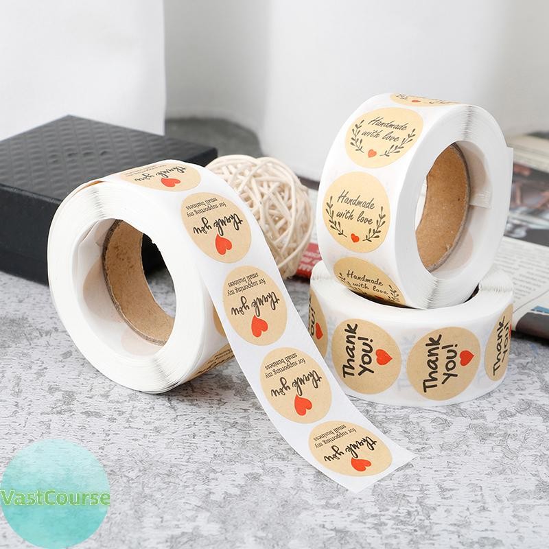 VastCourse 500pcs Thank You Stickers Seal Labels Round Paper Label ...