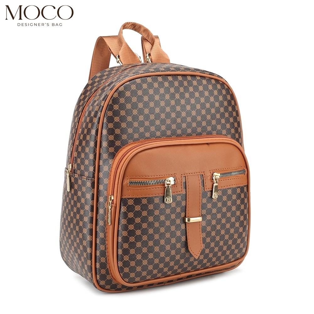 MOCO Bag For Women Korean Fashion Backpack PU Leather Student Teens ...