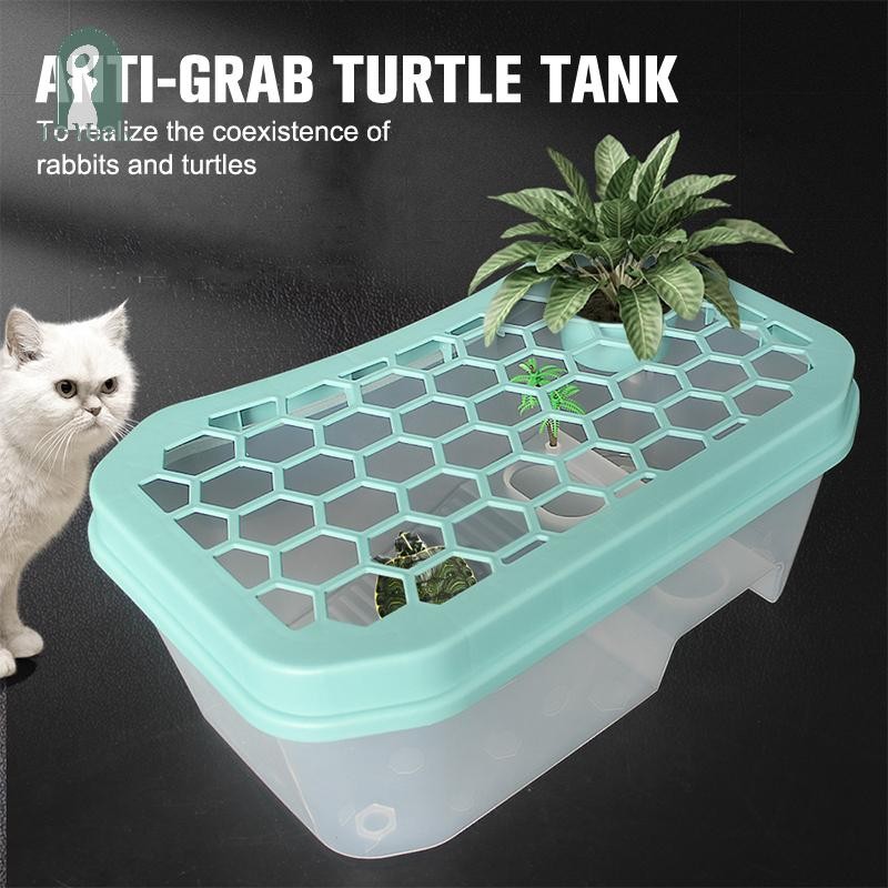 GMARTY Turtle Tortoise HabitatReptile Vivarium Box with Basking Ramp ...