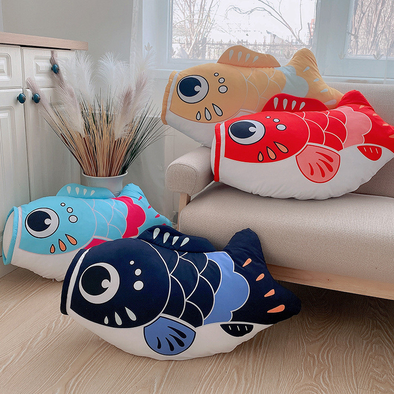 Japanese Style Fish Pillow Plush Toy Realistic Fish Doll Small Pendant ...