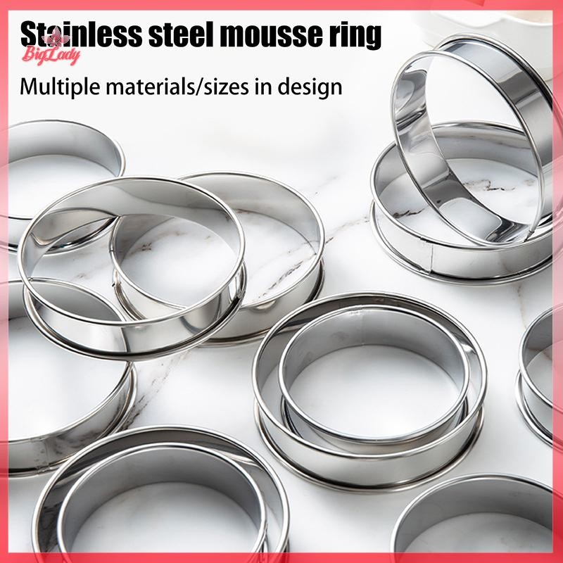 UVLN> 8/9/10CM Muffin Rings Crumpet Rings Double Rolled Tart Ring Round ...