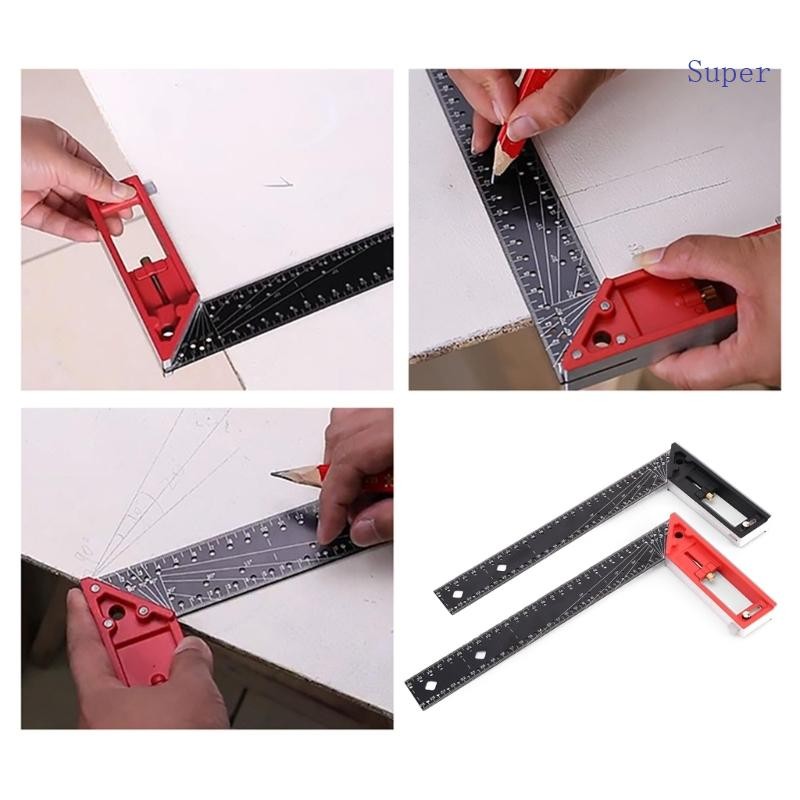 Super 12 Combination Frame Square Ruler for Measuring Scribing Drawing ...