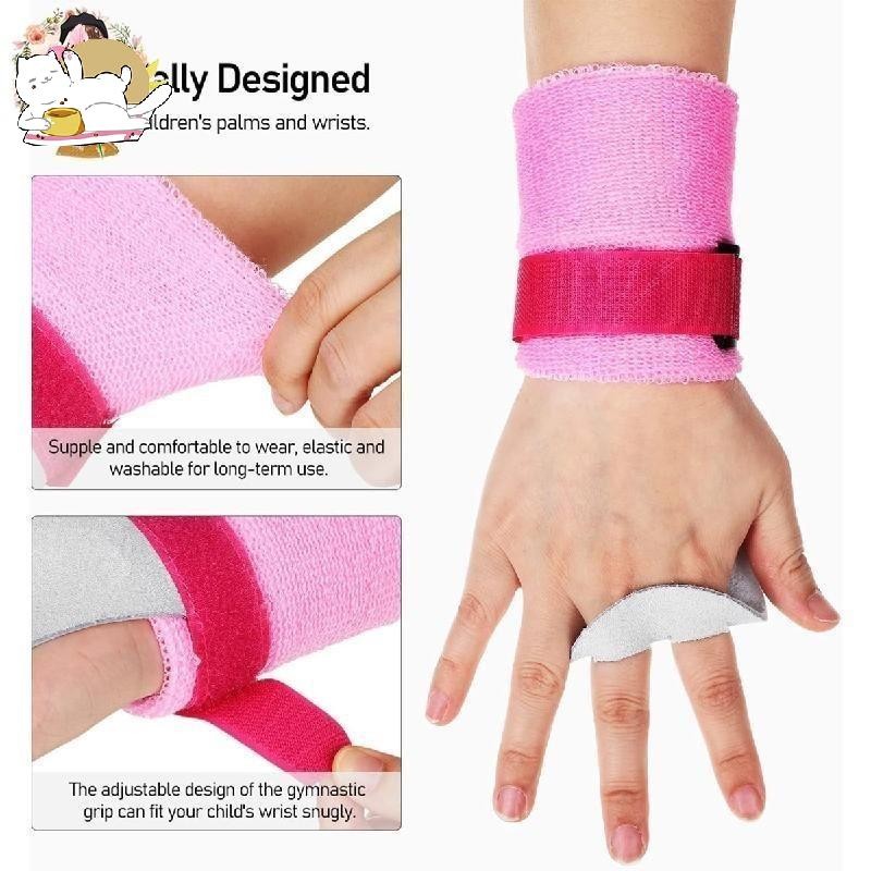 4-Piece Set of Palm Protectors Gymnastics Grip Wrist Straps for Girls ...