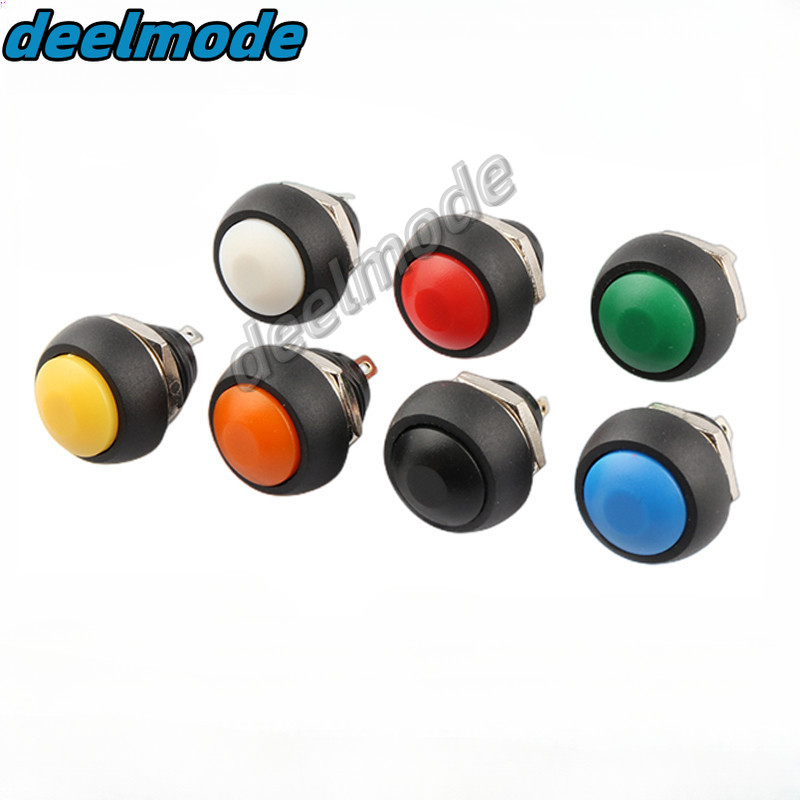 5Pcs 2Pin Mini Switch 12mm 1A Waterproof Switch Pbs33b 12v Momentary ...