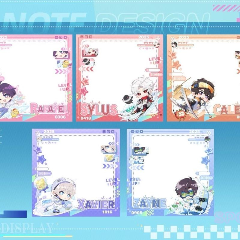 5Pcs/Lot Winter Skiing Series Love and Deepspace Memo Pad Stickers ...