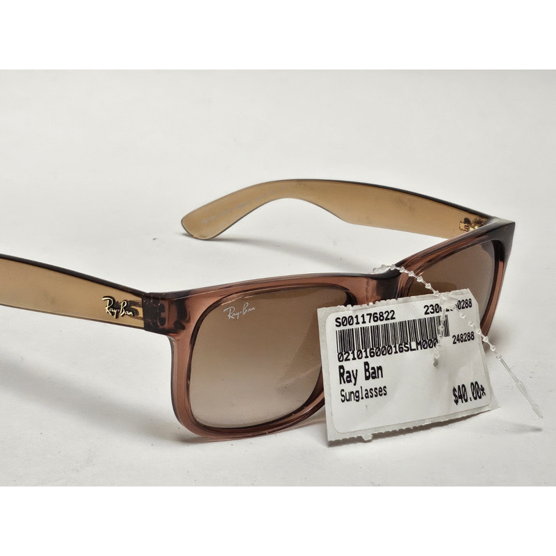 Ray Ban Tan Translucent Justin Style Sunglasses RB 4165 As Is | Shopee ...