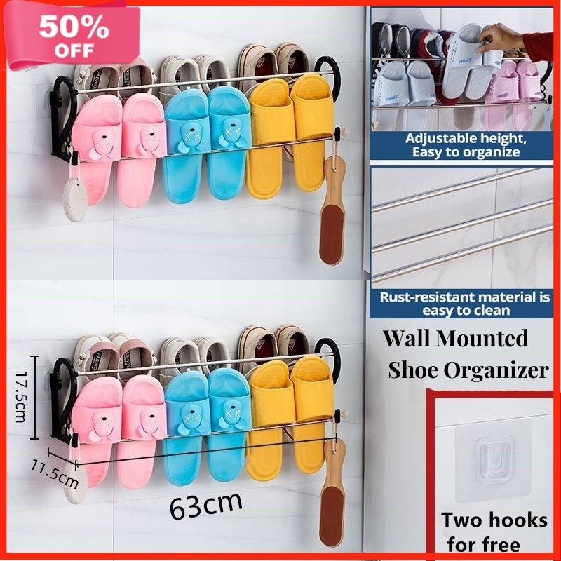 Wall Mounted Shoe Organizer Slippers Rack Kitchen Organizer Hanging ...