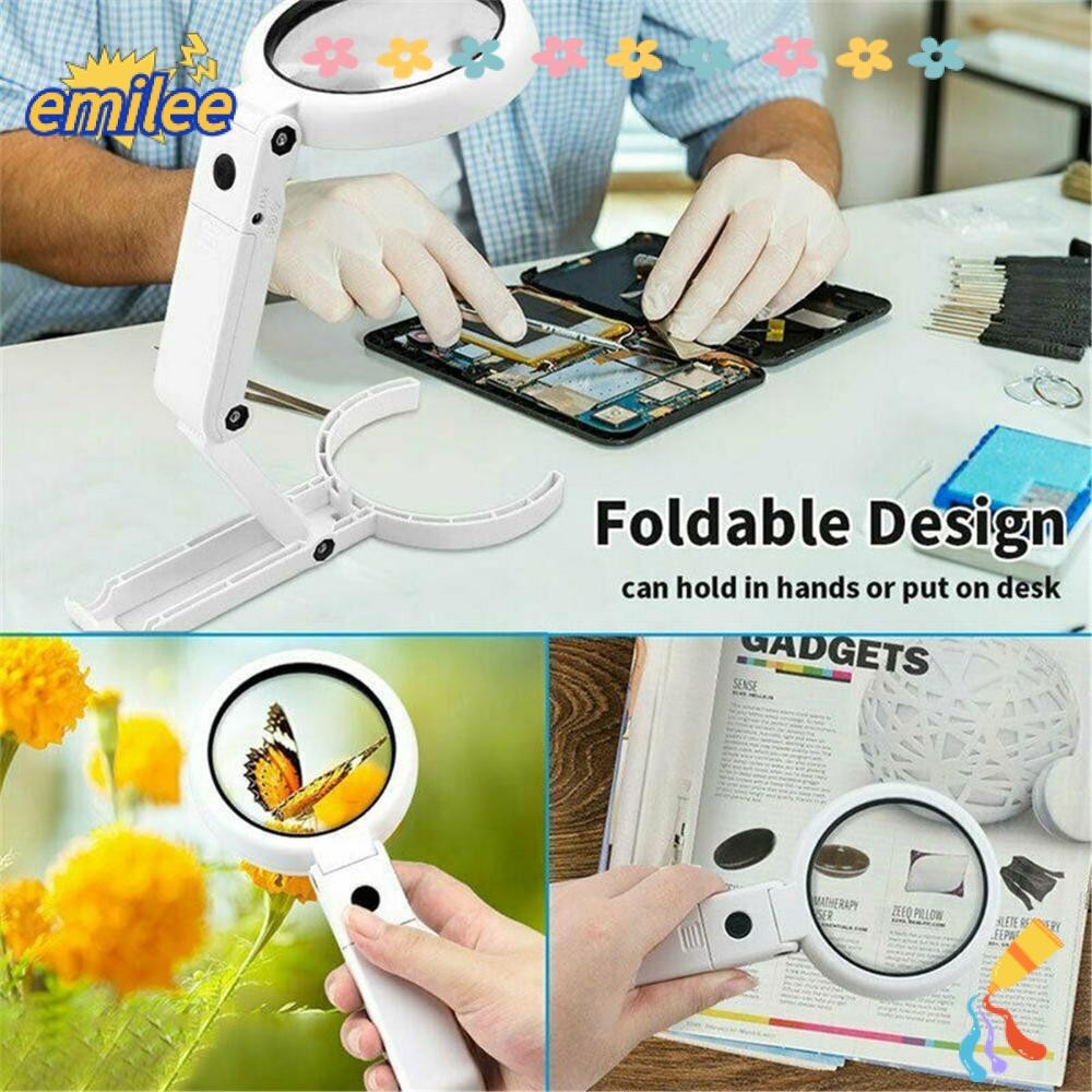 EMILEE Magnifying Glass Crafts Hands Free Children Hobbies with LED
