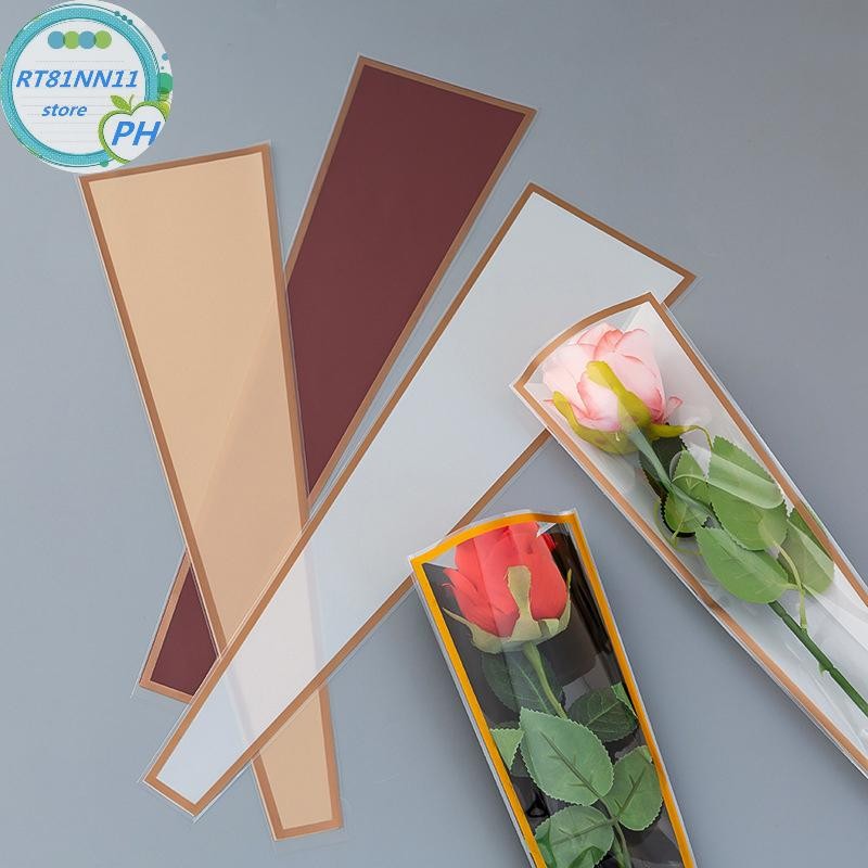rt81nn11 50pcs Single Rose Sleeves Flower Wrapping Bag Bouquet ...