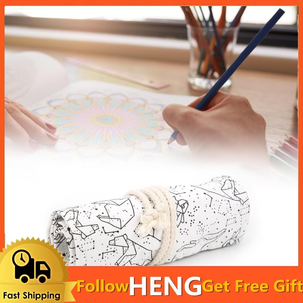 Hengyus Roll Up Pencil Case 48 Holes Multifunctional Portable Shopee