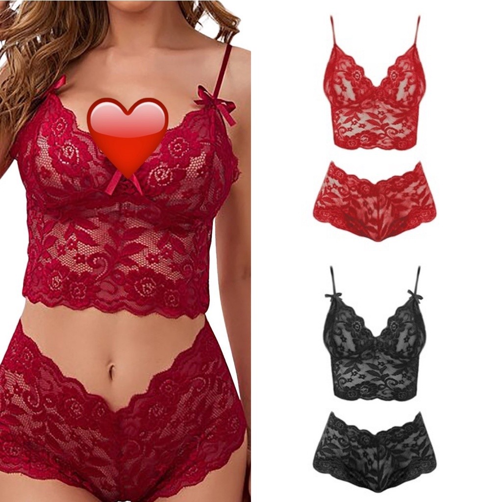 S-5XL Sexy Lingerie See Through Lace Bra Sets Women Lingerie Set Lace  Embroidery Transparent Bra Panties Set