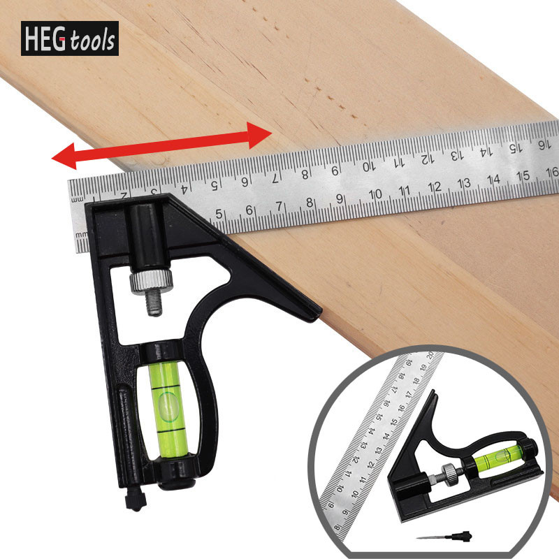 Movable Combination Square Ruler,45 Degree Right Angle Corner Ruler ...