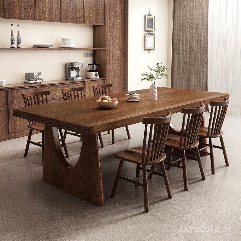 Long Dining Table Solid Wood Modern Home Workbench Simple Island Table ...