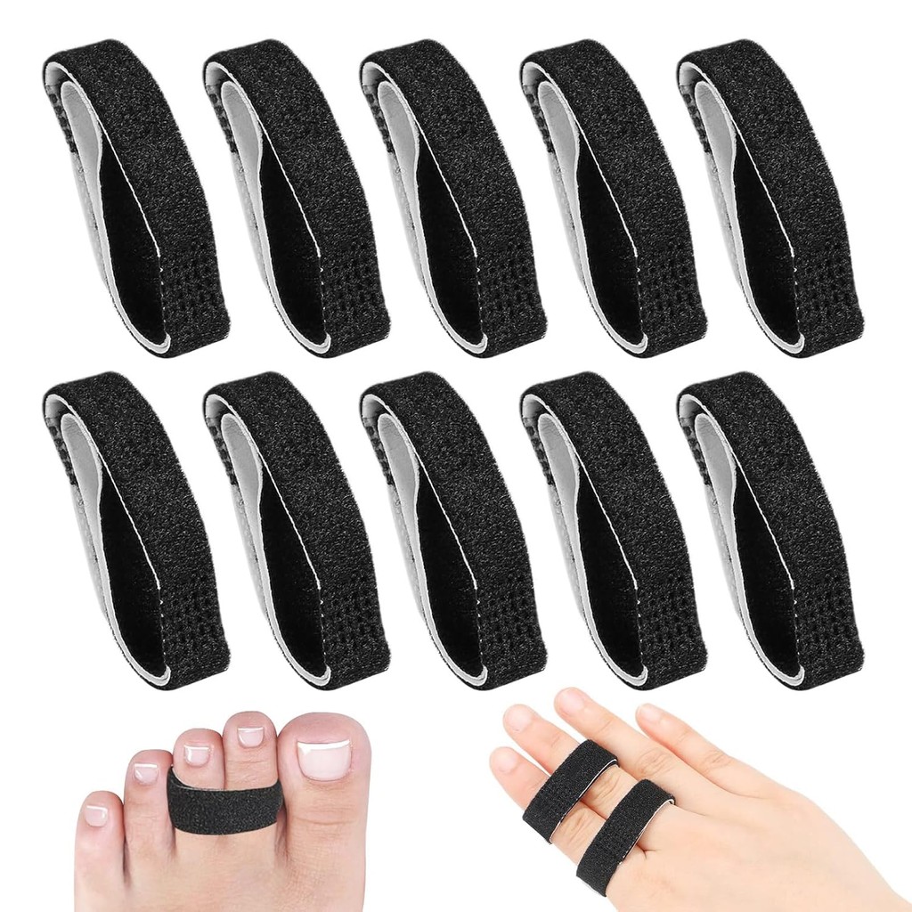 10 Pcs Reusable Finger & Toe Buddy Straps - Adjustable Hook and Loop ...