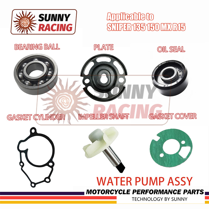 WATER PUMP IMPELLER SHAFT OIL SEAL BEARING BALL GASKET HOUSING COVER