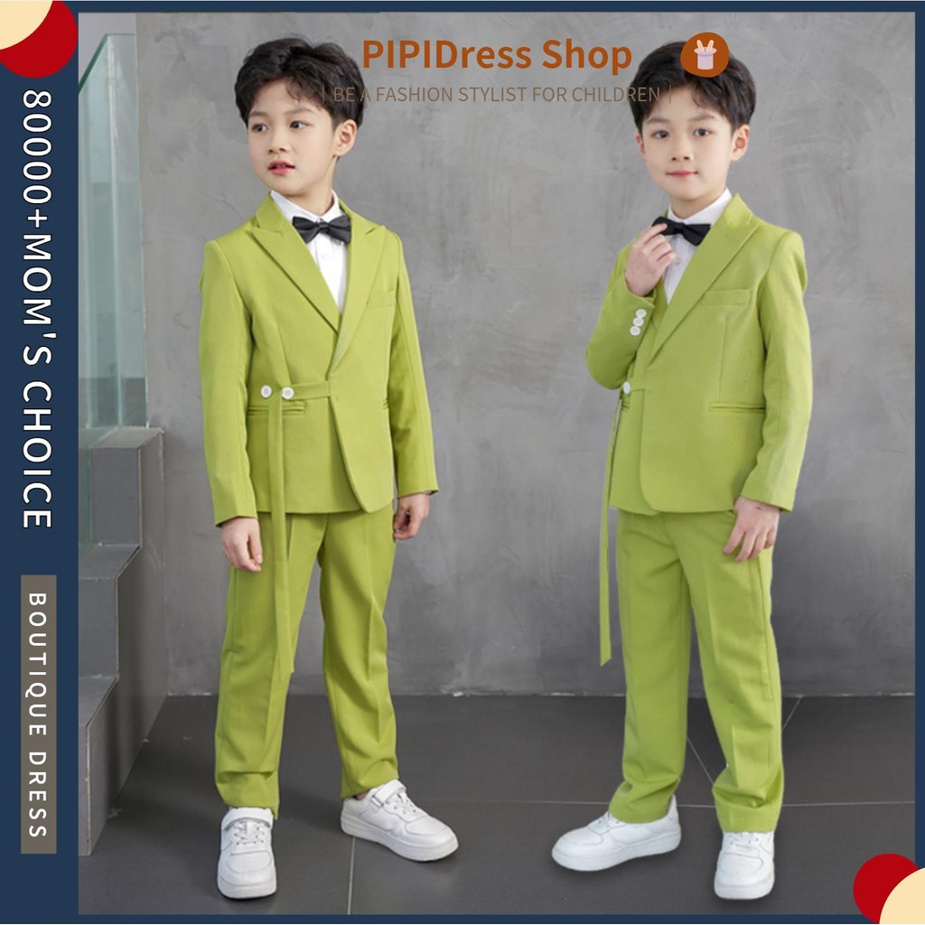 mintgreen Baby Jongen Blazer Pakken Formeel Bruiloft Broek Outfit