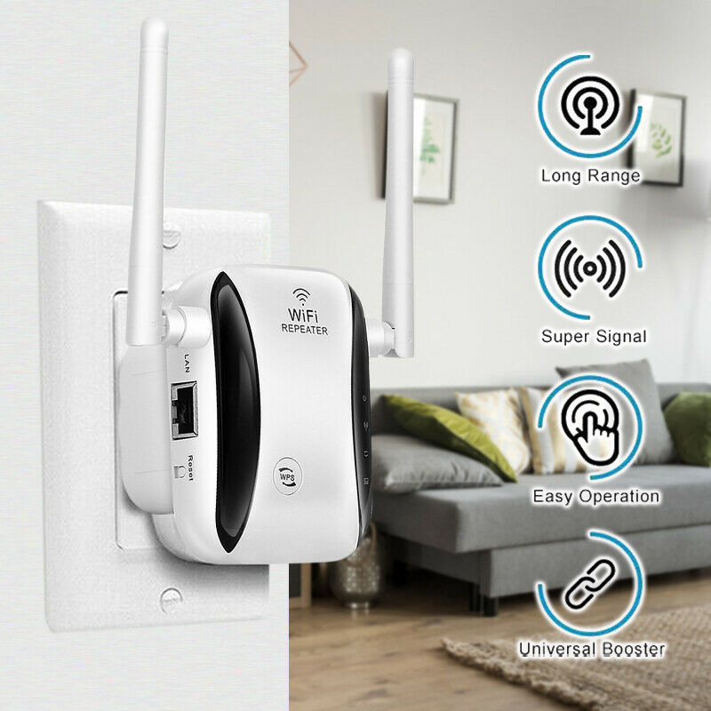 Wireless Signal Repeater WiFi Range Extender Internet Booster Network ...