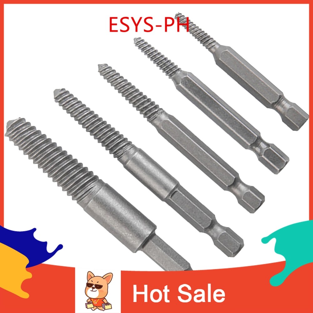 Screw Extractor Center Drill Bits Guide Set Broken Damaged Bolt Remover ...