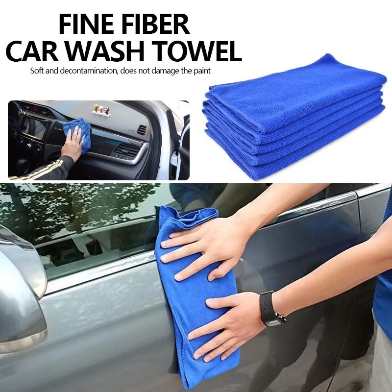 5PCS Car Wiping Towel Absorbent Microfiber Cleaning Cloth Car Washing ...