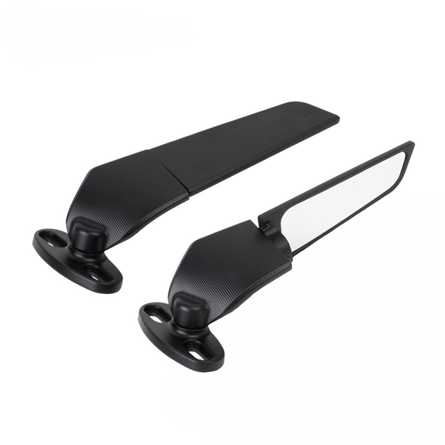 CNC UNIVERSAL MOTORCYCLE REARVIEW MIRRORS WIND WING ROTATING SIDE ...