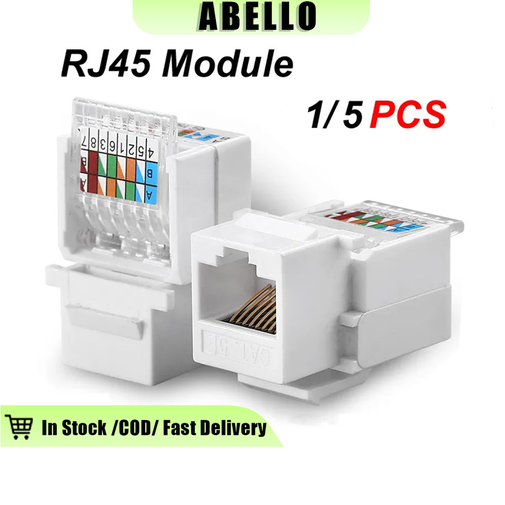 RJ45 Cat5 Tool Less type Network Connector RJ45 Jack Information 5PCS ...