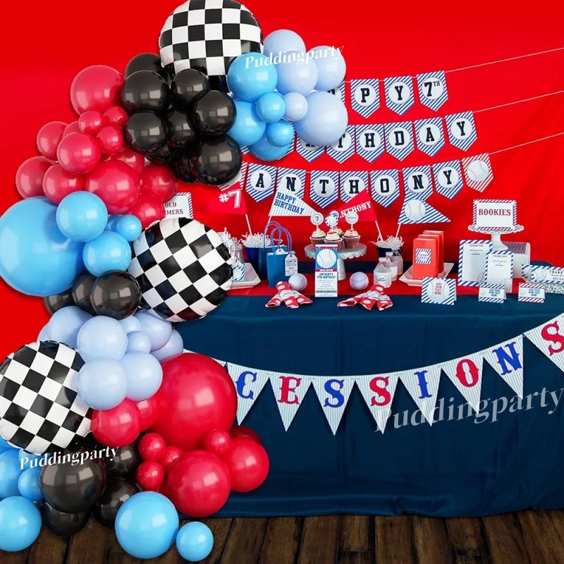 FAST ONE Racing Theme Balloons Garland Arch for Birthday Party ...