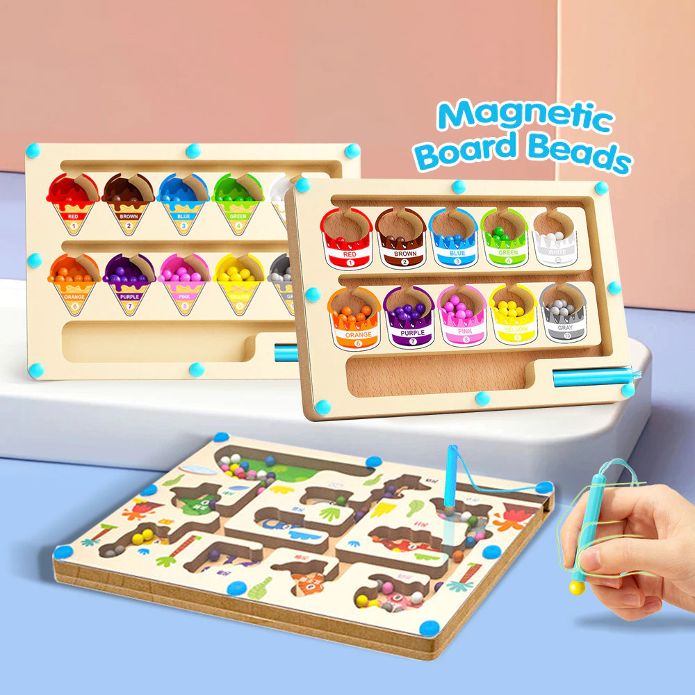 Magnetic Color Sorting Board and Magnetic Number Maze toy Kids Early ...