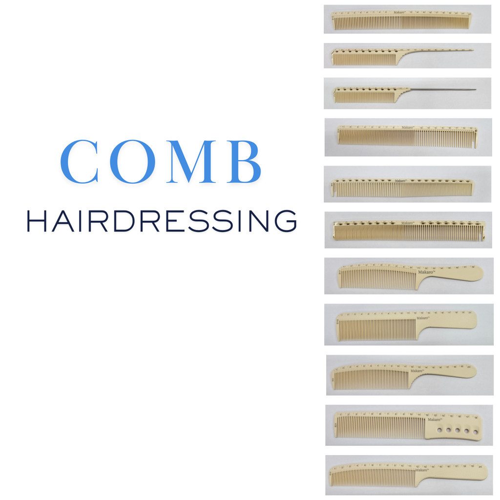 Makaro professional hair cutting comb with ruler, heat resistant, high ...