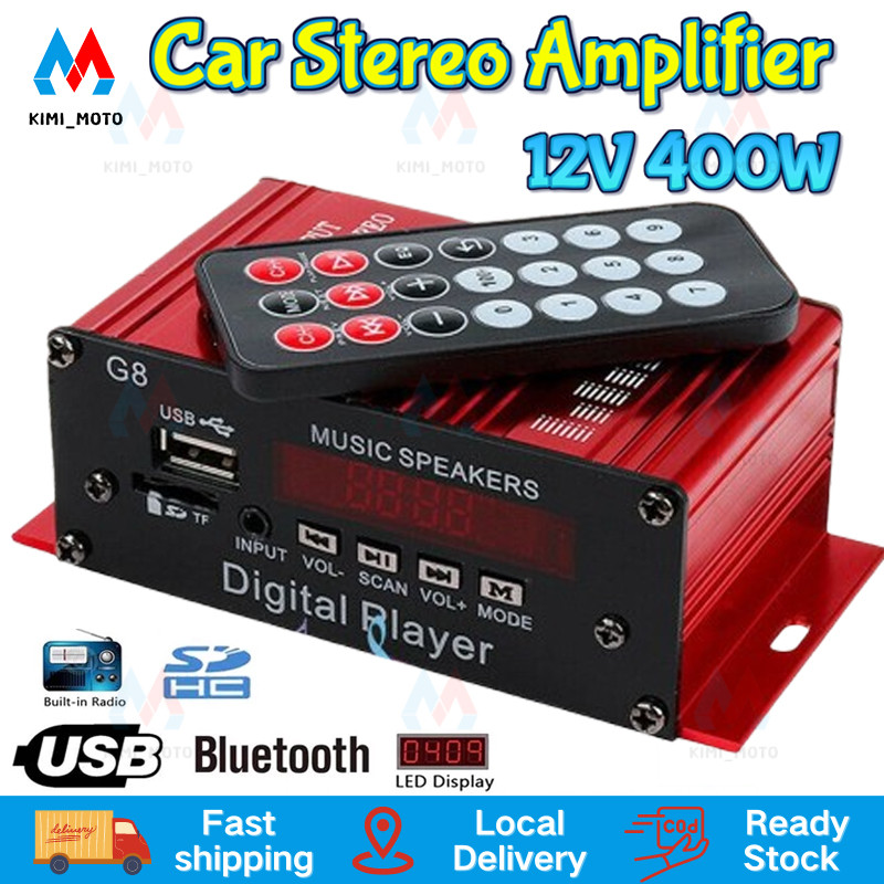 400W 12V Car Amplifier HIFI Auto Stereo Audio Power Amplifier with ...