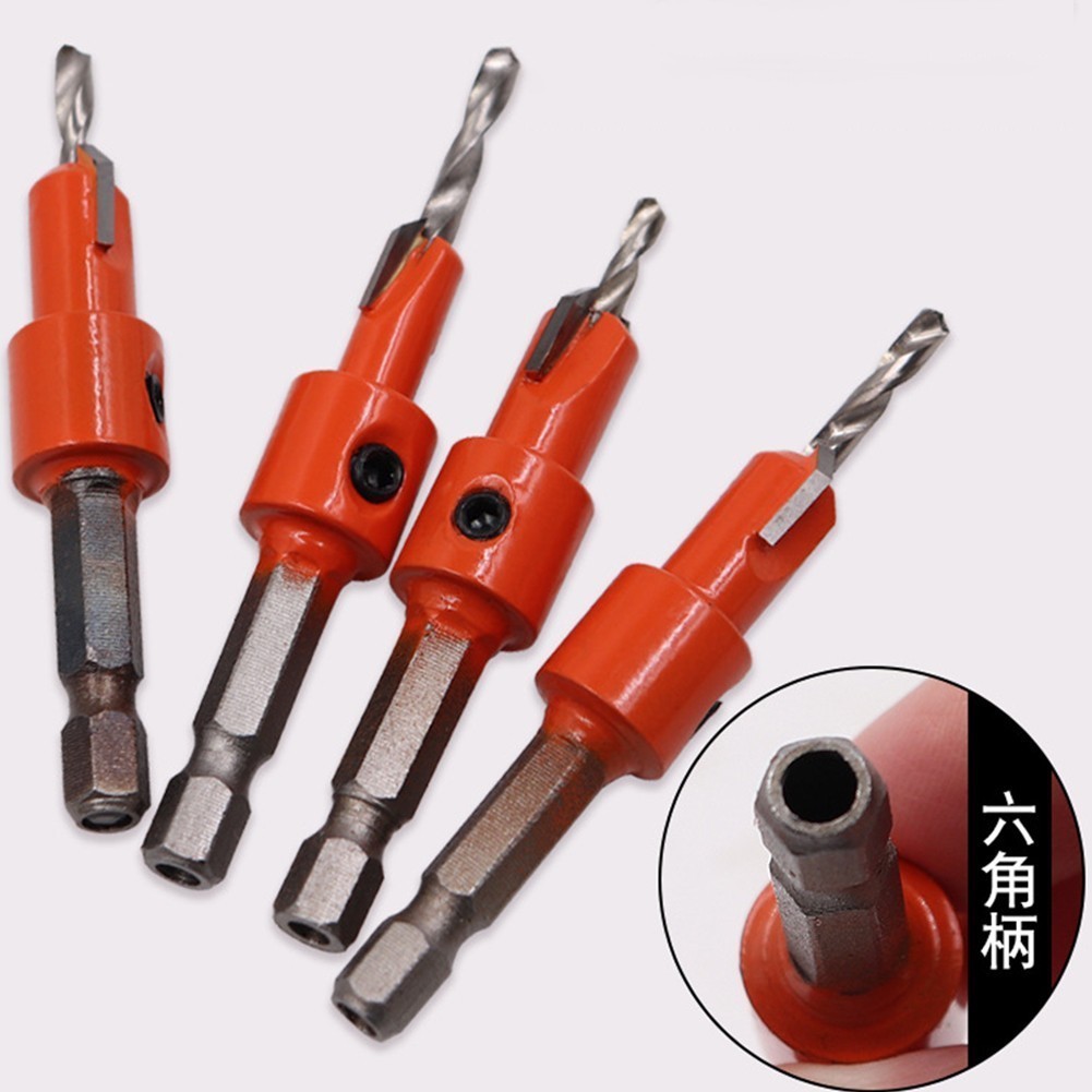 [WOES] 1pc Woodworking Hex Shank Countersink Drill Bit Salad Drill Step