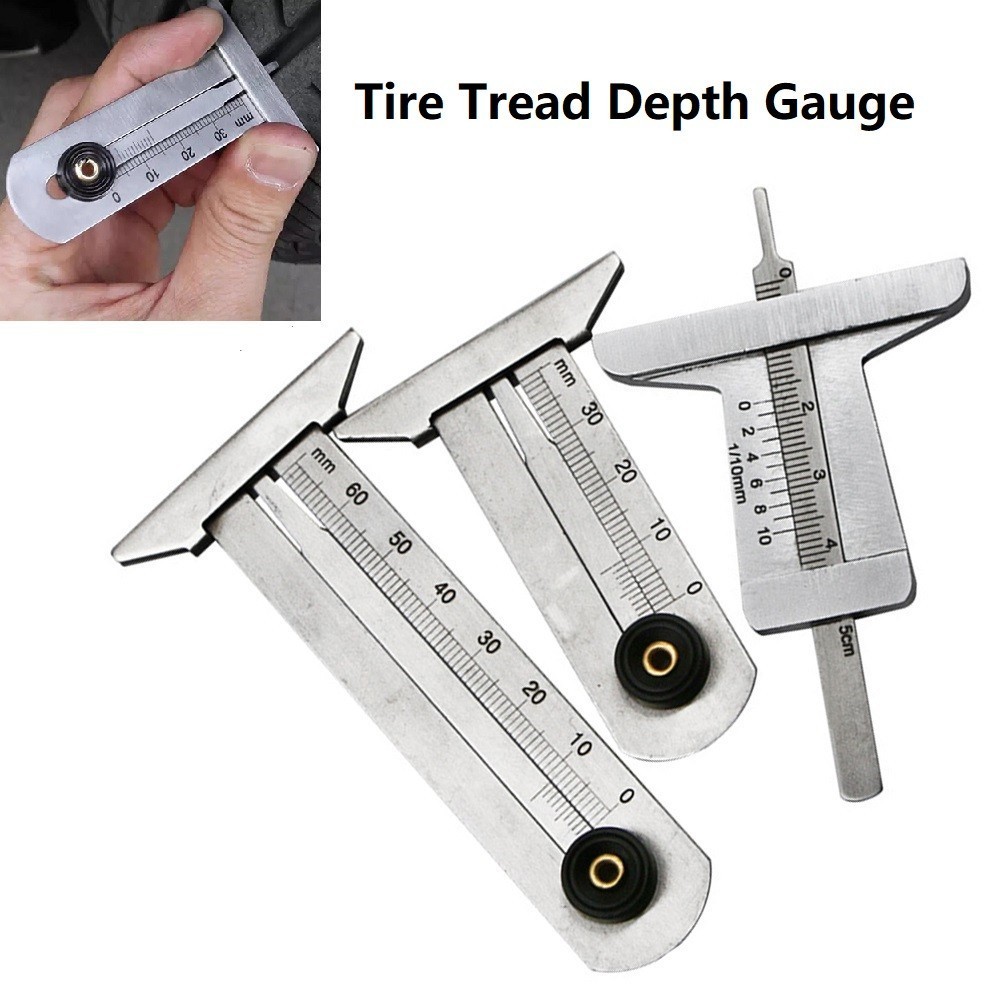 [SIPKNWHPH]Stainless Steel Car Tyre Tire Tread Depth Gauge Meter