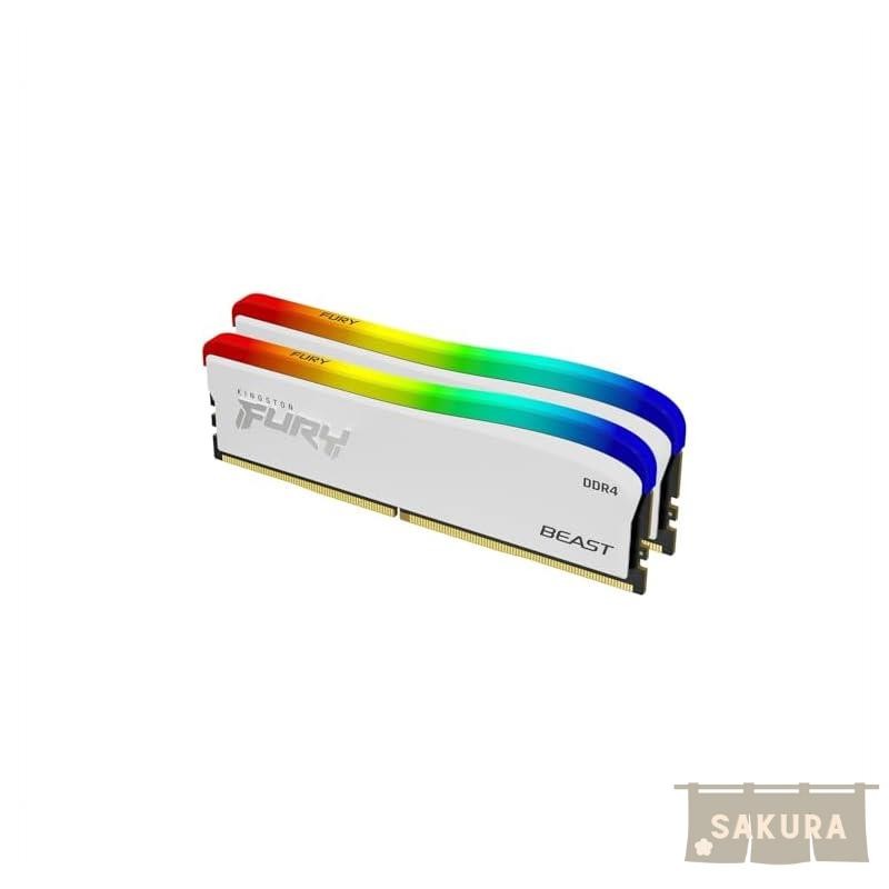 Kingston FURY Desktop PC White Memory DDR4 3200MT/s 16GB x 2 Beast RGB