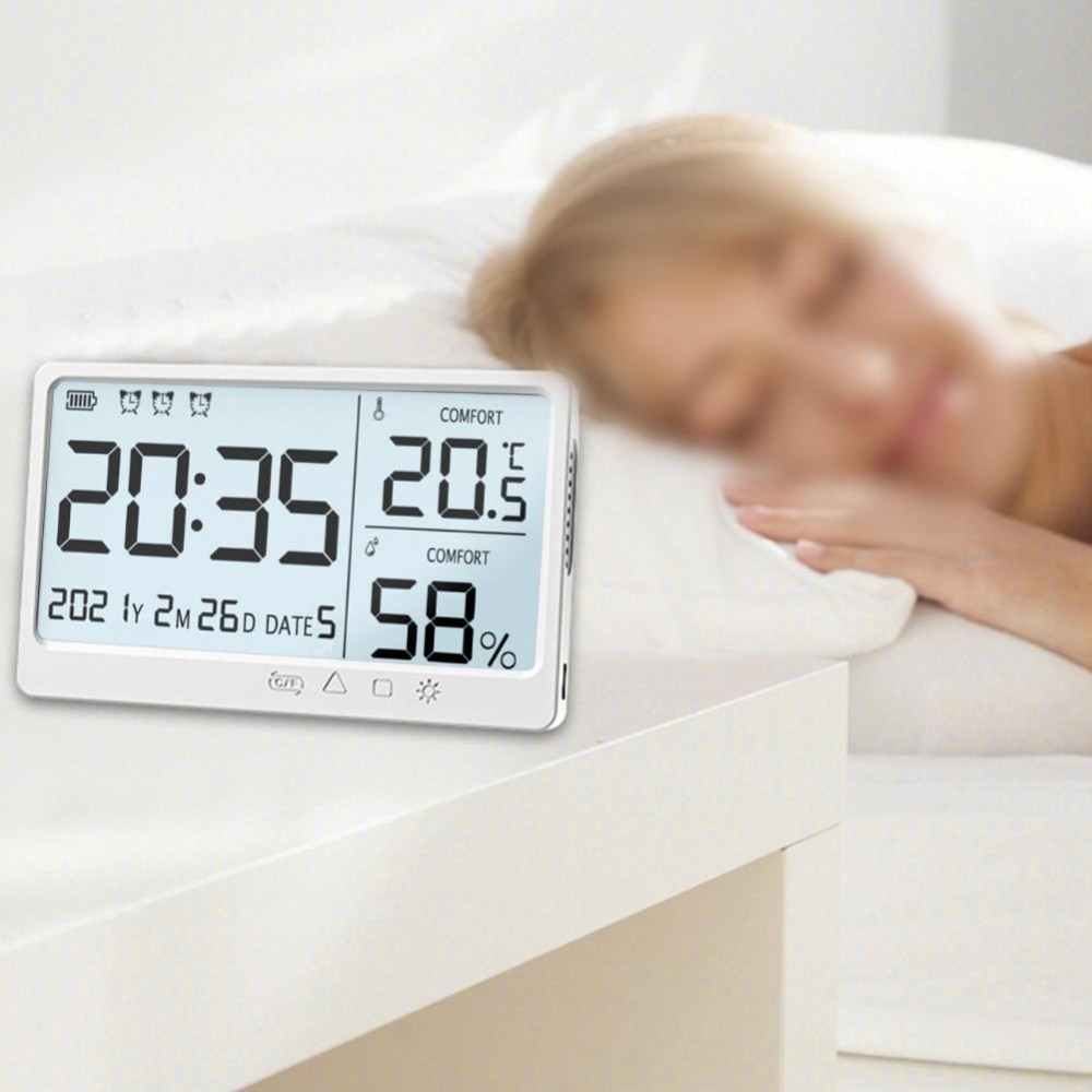 Alarm Clock StandWall Mount Design Versatile Placement Humidity