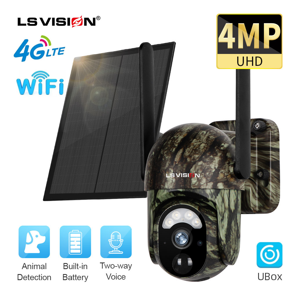 LS VISION 4MP Camouflage Solar Surveillance Camera Hunting Monitor ...