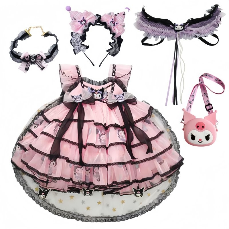 2025-pink-kuromi-halloween-costume-for-kids-girl-cartoon-kuromi-printed