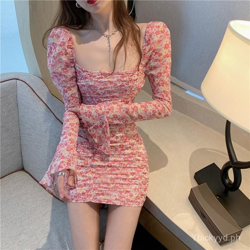 French-style square neck suspender dress, new summer style Short Dress C7010